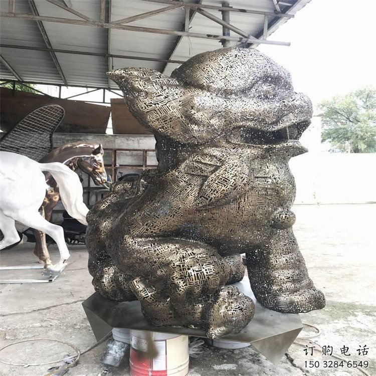 景觀獅子雕塑選定，美陳雕塑，鏤空鋼絲獅子雕塑優(yōu)選