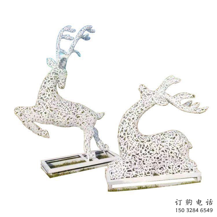 梅花鹿雕塑預定，城區小品，鏤空梅花鹿雕塑制造商