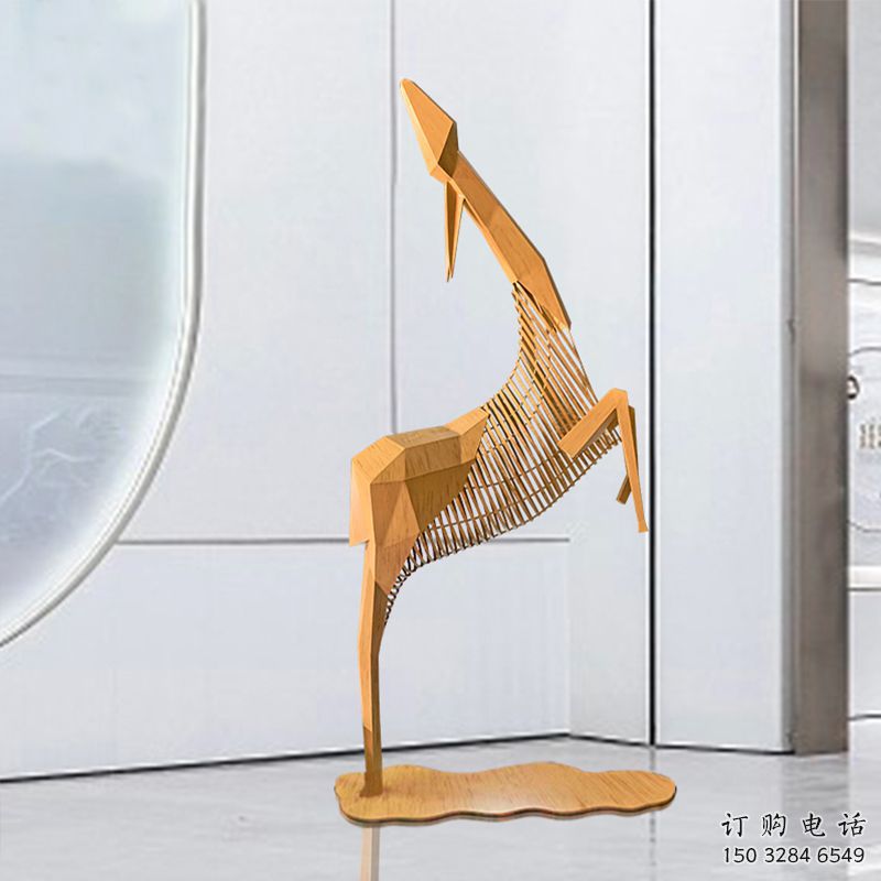 商場小鹿雕塑展品，景觀概念，幾何鏤空小鹿雕塑優選