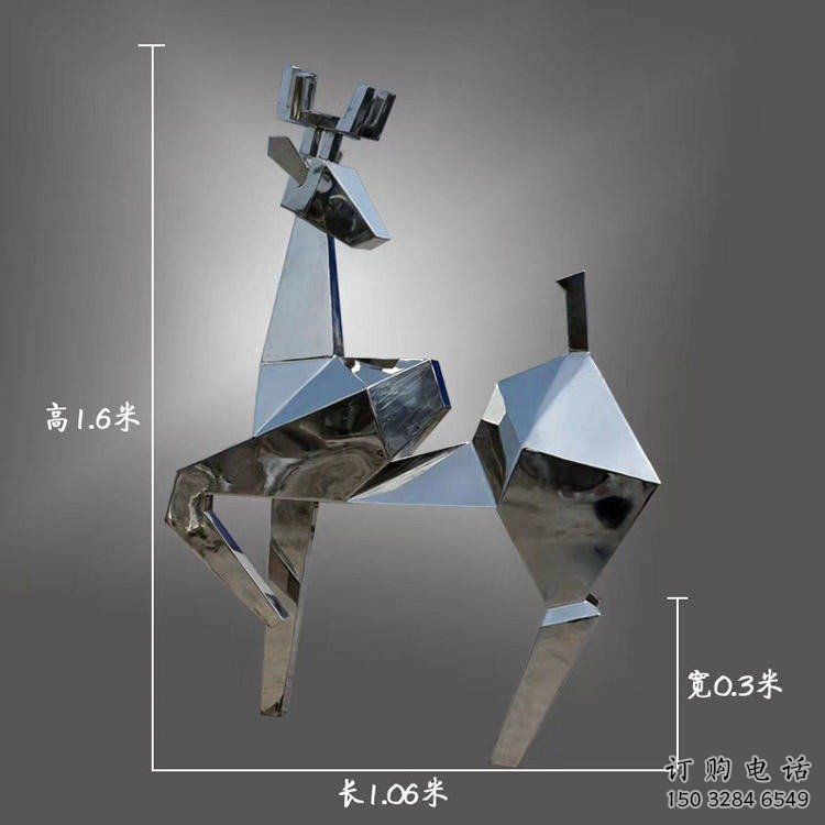 現代小鹿雕塑展品，室外軟裝，展示切面小鹿雕塑訂做