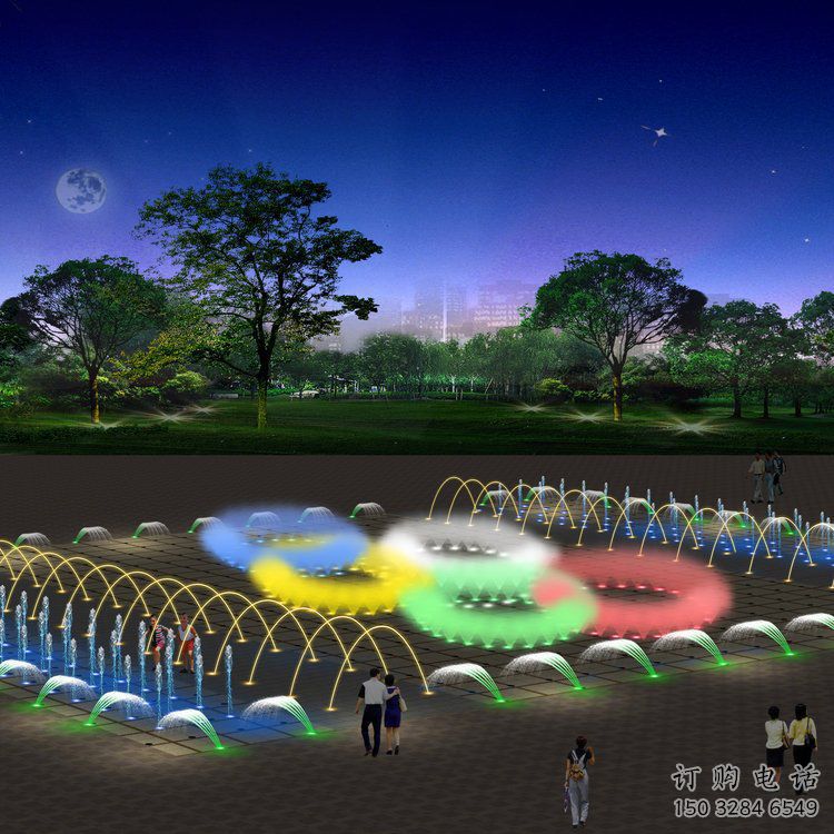 時(shí)控噴泉水簾雕塑配置