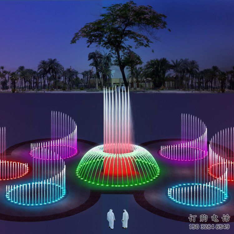 微控噴泉配置水簾雕塑