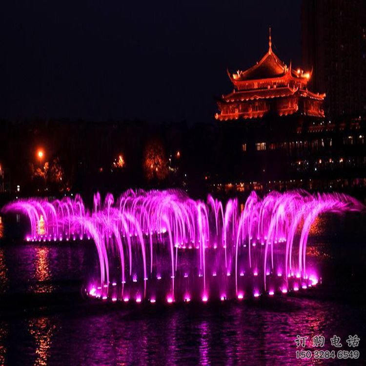 程控噴泉雕塑，高噴循環噴水方式設計