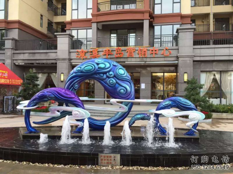 地產噴泉雕塑，程控設計，程控旱地噴泉雕塑