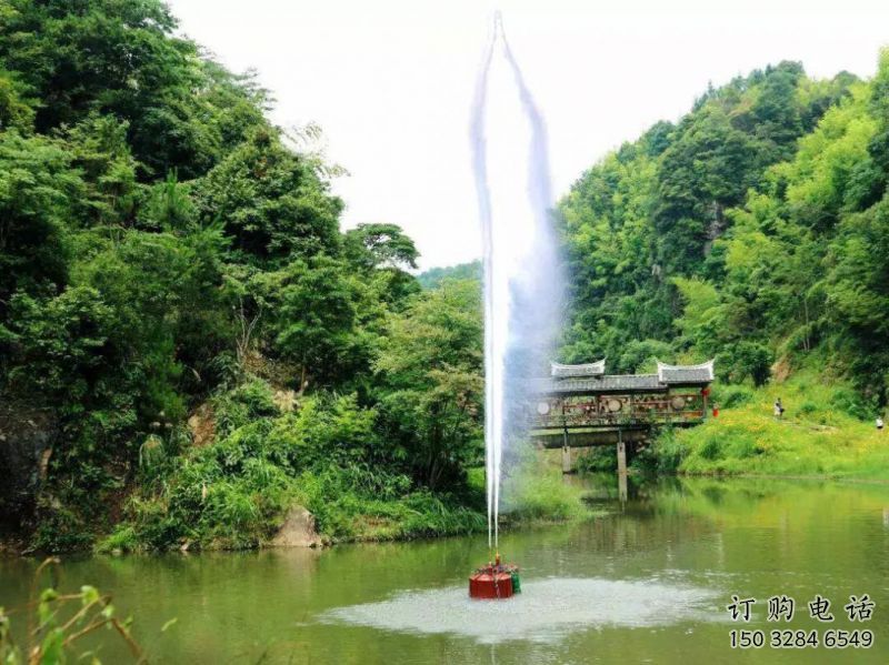 水秀吶喊噴泉雕塑，聲控藝術結構配置