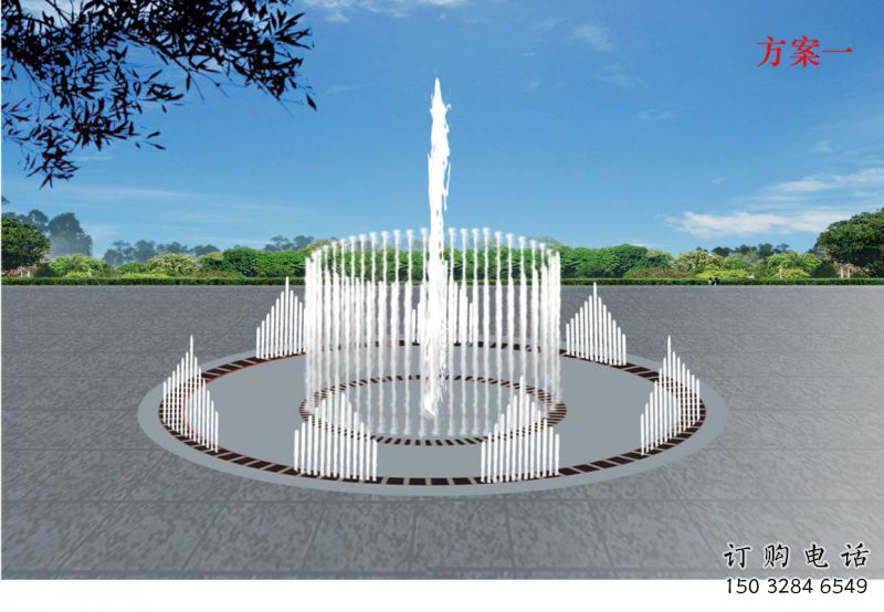 預(yù)定噴泉雕塑，燈光數(shù)控效果，波光效果雕塑