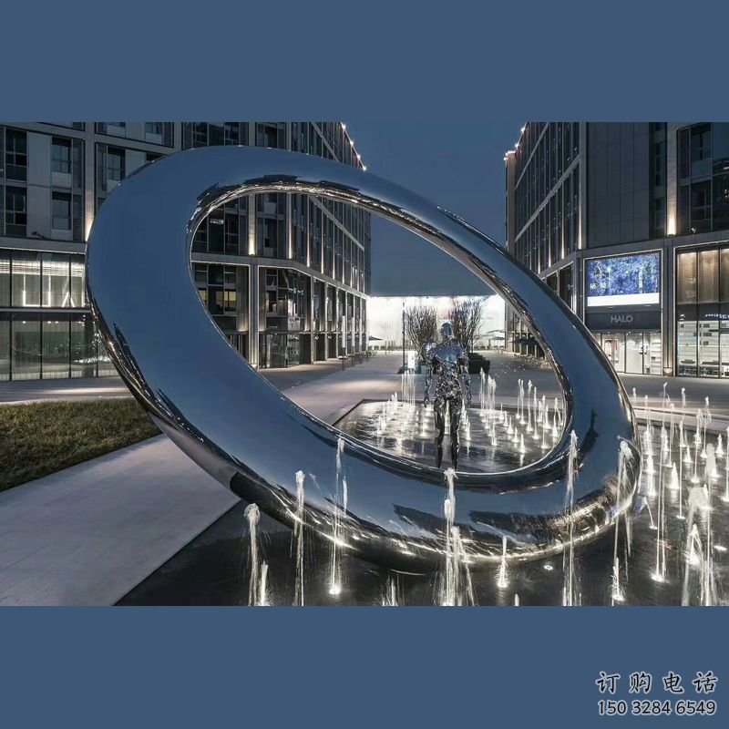 操場圓環雕塑，鏤空景觀雕塑，噴砂制造