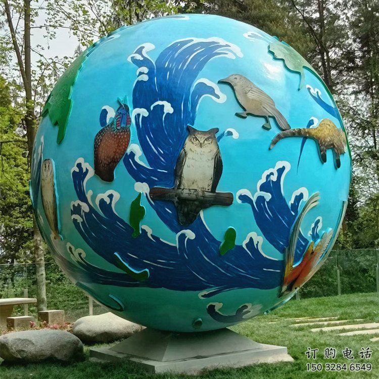 地球雕塑點擊，中式工藝，不銹鋼地球雕塑生產商