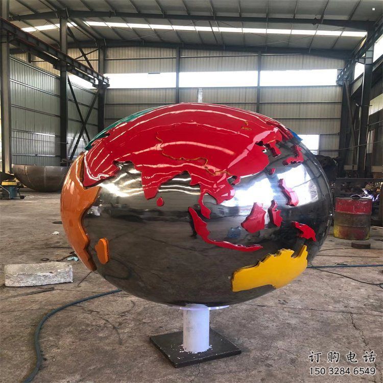 地球雕塑定制，街頭雕塑，不銹鋼地球雕塑制作廠家