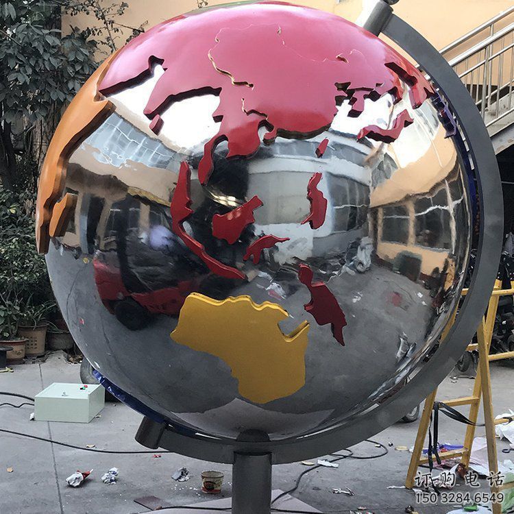 地球雕塑精選，美陳雕塑，景觀不銹鋼地球雕塑訂做