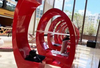 膠卷坐凳雕塑，螺旋藝術(shù)形態(tài)，螺旋坐凳雕塑制作