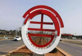 宣傳主題雕塑制作廠家，藝術形象標識，地標美陳雕塑