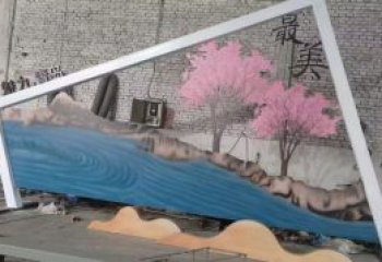 城市標(biāo)識(shí)景墻雕塑，仿真樹背景墻雕塑