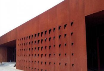 大型耐候鋼景墻雕塑，防銹工藝制作