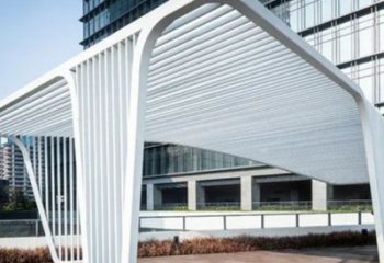 標志型景觀不銹鋼廊架雕塑