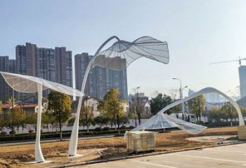 花型廊架雕塑，不銹鋼景觀(guān)廊架雕塑小品