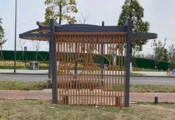 簡(jiǎn)約不銹鋼廊架雕塑小品