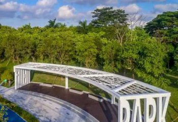 鏤空字母廊架雕塑，不銹鋼長廊藝術原理