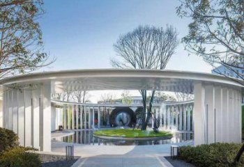 藝術型廊架雕塑，不銹鋼長廊雕塑