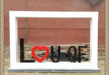 字母宣傳欄雕塑廠家，字體標(biāo)識雕塑