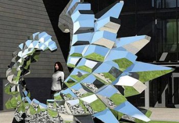 制造恐龍雕塑定價(jià)，地標(biāo)擺件，鏡面恐龍雕塑廠家