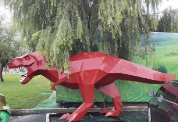 抽象恐龍雕塑展品，小區(qū)雕塑，烤漆恐龍雕塑制作
