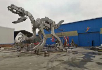 地產(chǎn)恐龍雕塑定做，城區(qū)小品，景觀恐龍骨架雕塑定價