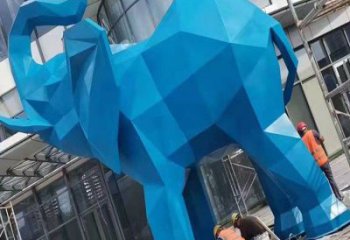 大象雕塑生產，棱面系列，別墅烤漆大象雕塑生產商