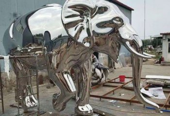 不銹鋼大象雕塑生產，廣場雕塑，鏡面大象雕塑展品