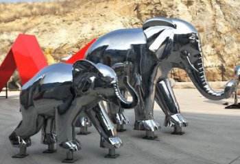 戶外大象雕塑廠家，動物景觀雕塑，不銹鋼動物雕塑生產