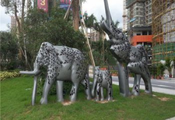 金屬大象雕塑制造，公園雕塑，鏡面大象雕塑展品