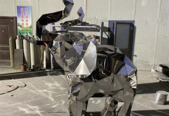 金屬大象鑄造觀賞型，露天雕塑，鏡面大象雕塑訂做