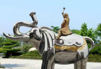 景觀大象雕塑工程選用，美陳雕塑，鏡面大象雕塑展示