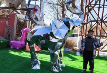 亮面大象雕塑制造商，城區小品，鏡面大象雕塑定制