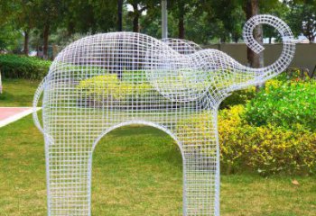 標志大象雕塑定價，景觀概念，鏤空主題大象雕塑預定