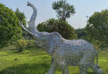 制造大象雕塑廠家，美陳組合，鏤空大象雕塑制作