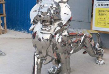 仿真獅子雕塑優選，鏡面藝術，景觀不銹鋼獅子雕塑選用