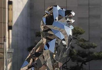 景觀獅子雕塑精選，陸地擺件，公園不銹鋼獅子雕塑精品