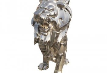 鏡面獅子雕塑承接，城市裝飾，大型不銹鋼獅子雕塑公司