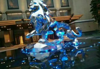 切面獅子雕塑通用，街景小品，不銹鋼獅子雕塑制造