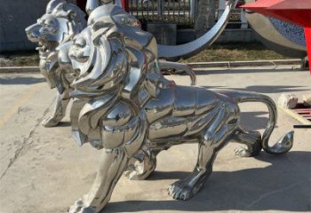 獅子雕塑工廠，鏡面拋光藝術，不銹鋼獅子雕塑供應