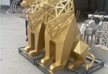 廣場獅子雕塑批發(fā)，動物系列，不銹鋼獅子雕塑制作