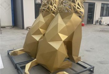 景觀獅子雕塑制造，歐式風(fēng)格，不銹鋼獅子雕塑定價