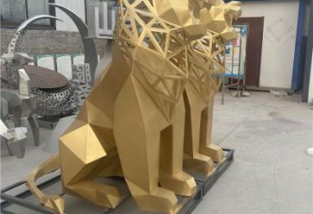 現(xiàn)代獅子雕塑定制，中式工藝，景觀不銹鋼獅子雕塑優(yōu)價