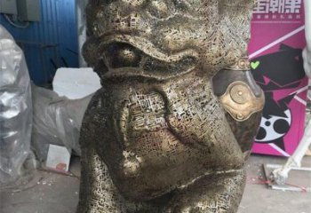 透雕獅子雕塑精品，鏤空編織工藝，不銹鋼獅子雕塑供求