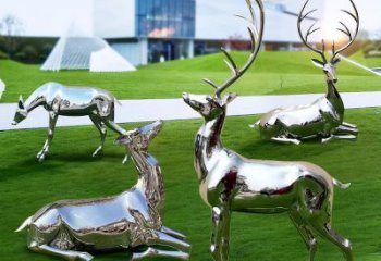 雕塑小鹿景觀制造，街景小品，鏡面小鹿雕塑優(yōu)價(jià)