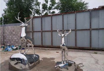 仿真小鹿雕塑精選，露天雕塑，不銹鋼鏡面小鹿雕塑訂做