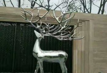 梅花鹿雕塑優(yōu)選，城市裝飾，展示鏡面梅花鹿雕塑定做