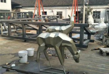 展示小鹿雕塑定制，小區雕塑，切面小鹿雕塑提供