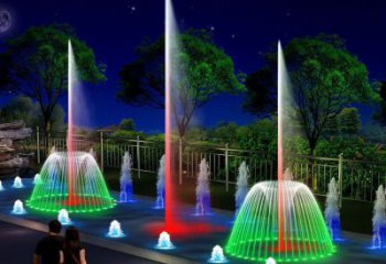 水浪式噴泉水簾雕塑